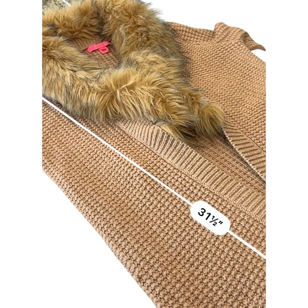 Lilly Pulitzer Adelaine Faux Fur Cardigan Sweater Heathered Tiki Hut Small S - Picture 8 of 12